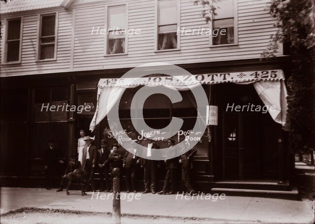Untitled (Joseph Zott Pool Room, Elmwood Street, Detroit, Michigan), between 1910 & 1935. Creator: Wendell Hotter.