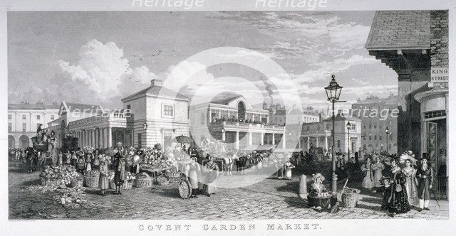 Covent Garden Market, Westminster, London, 1827. Artist: Frederick James Havell