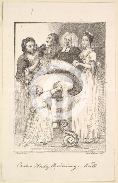 Orator Henley Christening a Child, 1794. Creator: Jane Ireland.