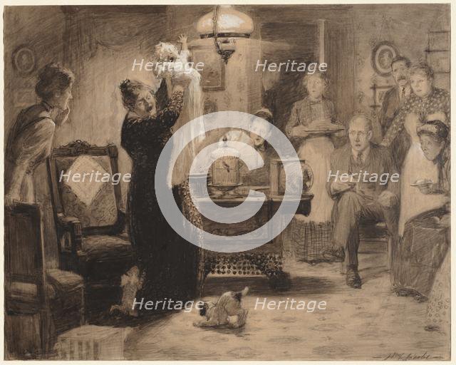 Sketch to illustration "The Stationary Baby", 1912. Creator: William Leroy Jacobs (American, 1869-1917).