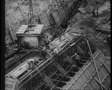 Men Working on a Dam, 1933. Creator: British Pathe Ltd.