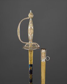 Congressional Presentation Sword with Scabbard of Colonel Marinus Willett, French, Paris, 1785-86. Creator: C Liger.
