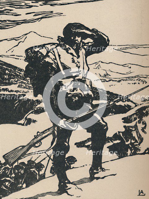 'Chasseur Alpin Regardant La Plaine Du Rhin', 1919. Artist: Auguste Lepere.