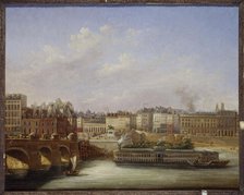 Pont-Neuf and the Quai de Conti in 1830. Creator: Paul Mallard.
