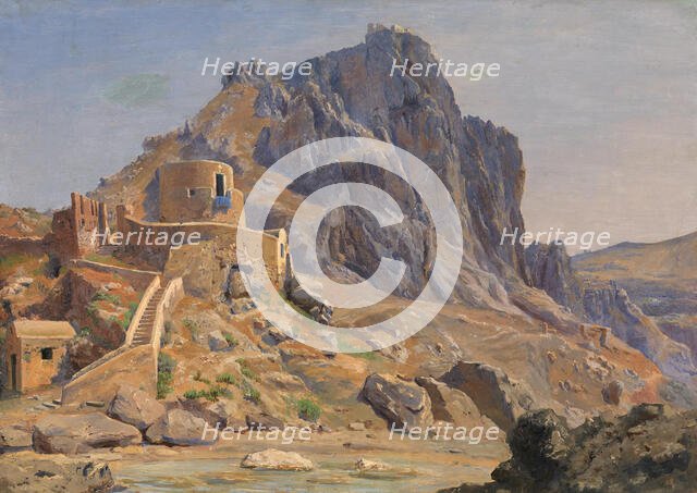 View of Marina Piccola, Capri: Morning Light, 1851. Creator: Thorald Lessoe.