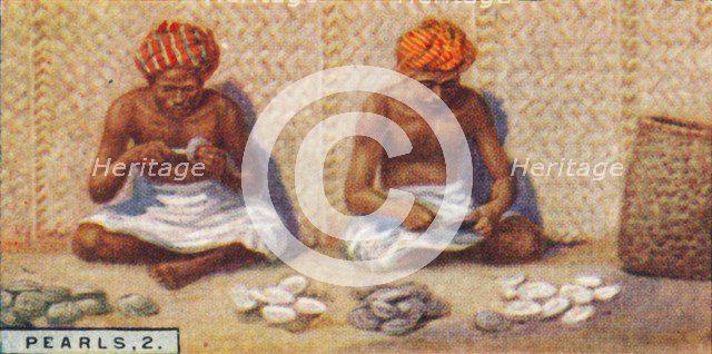 'Pearls, 2. - Openng the Oysters, Ceylon', 1928. Artist: Unknown.