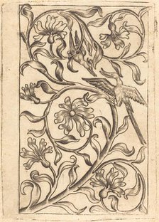 Vine Ornament with Two Birds, c. 1440/1450. Creator: Master of the Playing Cards, Follower of.