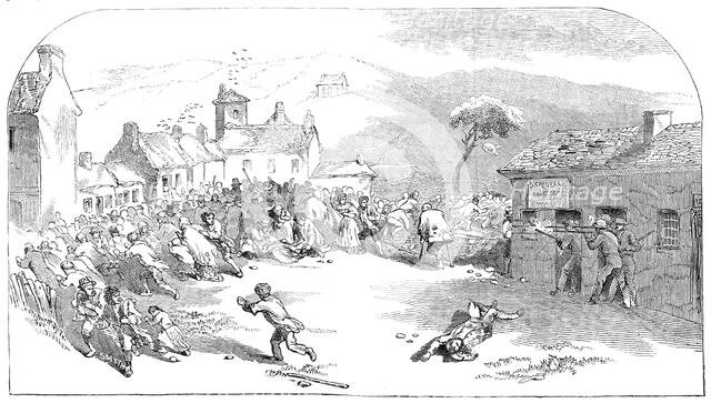 The conflict at Ballinhassig - sketched by Mr. Mahony, Cork, 1845. Creator: Smyth.