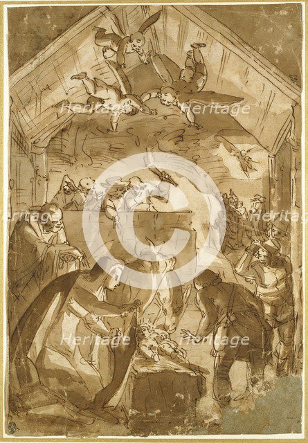 The Nativity, mid 16th century. Artist: Luca Cambiaso.