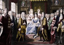 Articles of Union Presented by Commissioners to Queen Anne, 1706. Artist: Unknown.