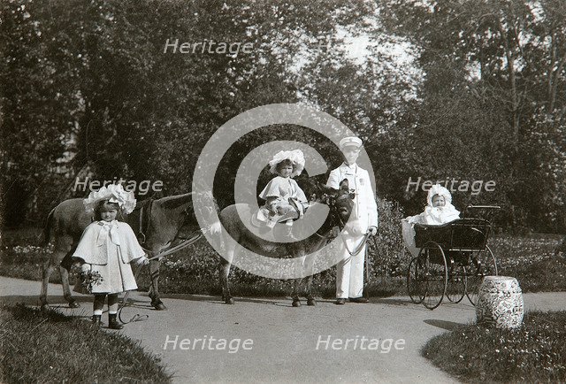 Grand Duchesses Olga, Tatiana, and Maria of Russia, Tsarskoye Selo, Russia, c1899-c1900. Artist: K von Hahn