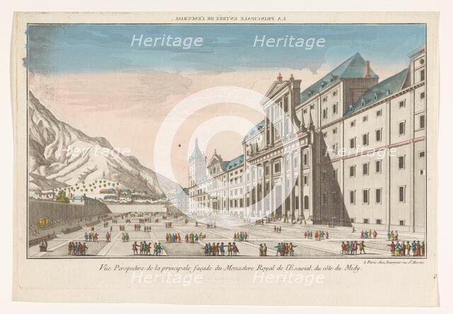 View of El Escorial  in the vicinity of the city of Madrid, seen from the south, 1745-1775. Creator: Anon.