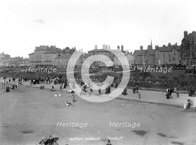 Holidaymakers on the seafront at Southport, Lancashire, 1890-1910. Artist: Unknown