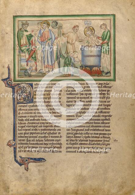 Emperor Domitian Speaking to Saint John the Evangelist and Saint John the..., about 1255-1260. Creator: Unknown.