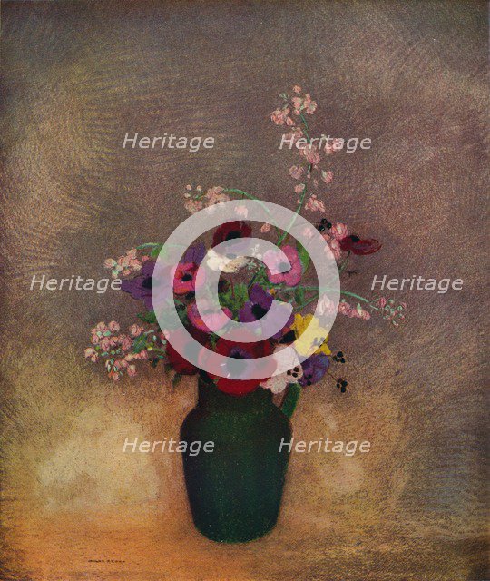 'Fleurs Dans Un Vase Vert', c1910. Artist: Odilon Redon.