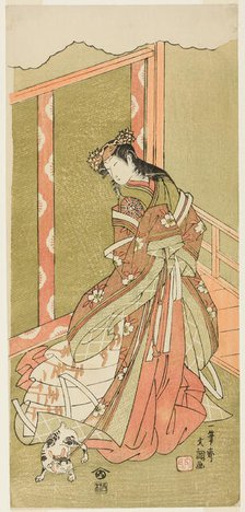 The Actor Nakamura Noshio I as the Third Princess (Nyosan no Miya) in the Play Fuki..., c. 1771. Creator: Ippitsusai Buncho.