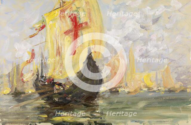 Scene of a Regatta, Venice, 19th century. Creator: Francis Hopkinson Smith.