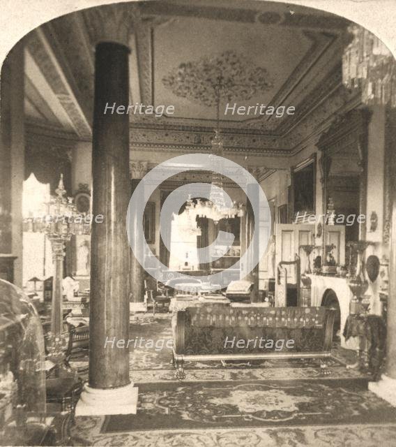 'The Drawing Room, Queen Victoria's Marine Residence, Osborne House, I.O.W', 1900.  Creator: Works and Sun Sculpture Studios.