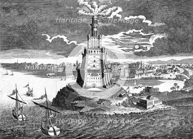 The Pharos of Alexandria, 18th century. Artist: Unknown
