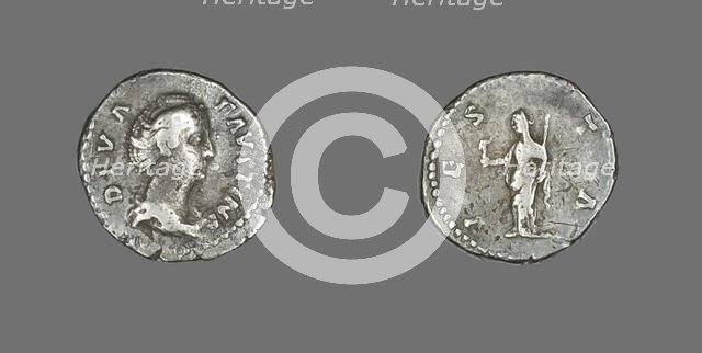Denarius (Coin) Portraying Empress Faustina, after 141. Creator: Unknown.