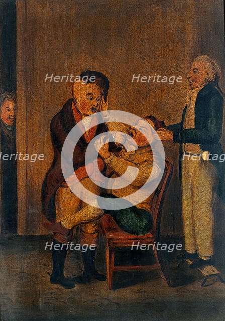 A surgeon extracting a tooth. Creator: Unknown.