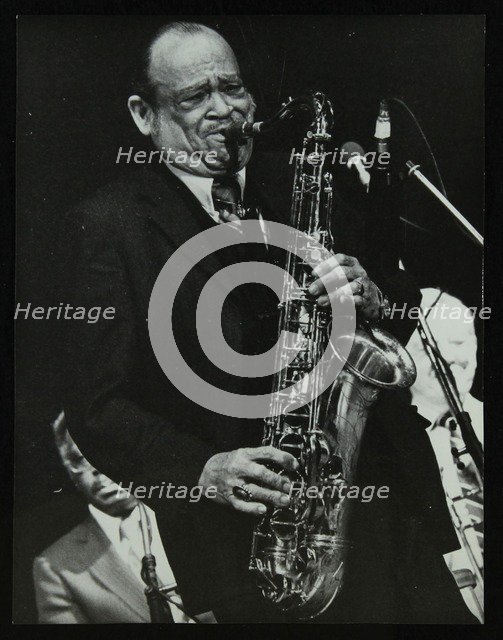 Arnett Cobb playing tenor saxophone, Capital Radio Jazz Festival, Knebworth, Hertfordshire, 1981 Artist: Denis Williams