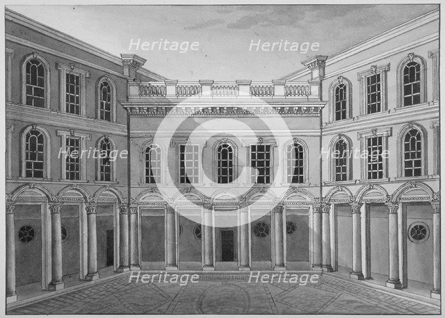 View of the Drapers' Hall inner court, Throgmorton Street, City of London, 1850. Artist: Anon