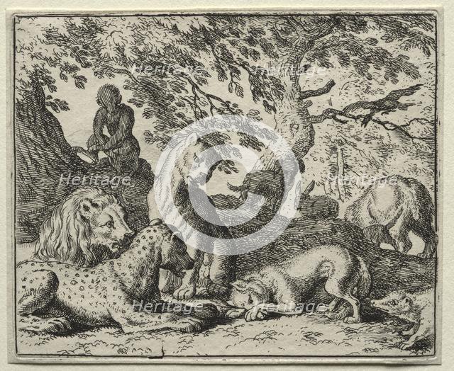 Reynard the Fox: Reynard Describes a False Plot Against the Lion. Creator: Allart van Everdingen (Dutch, 1621-1675).