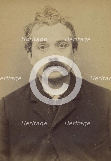 Grave. Jean. 38 ans, né le 16/10/54 à Breuil (Puy de Dôme). Typographe. Anarchiste. 9/1/94., 1894. Creator: Alphonse Bertillon.