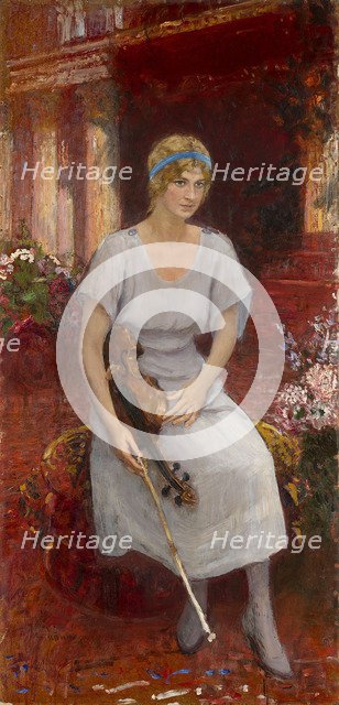 Portrait of the Violinist Cecilia Hansen (1897-1989), 1922. Artist: Repin, Ilya Yefimovich (1844-1930)
