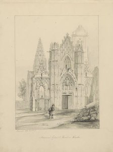 Façade of the cathedral of Senlis, c.1850. Creator: Petrus Josephus Hubertus Cuypers.
