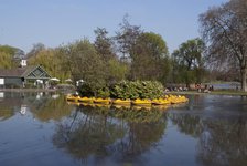 Regent's Park - Reflections of the gardens around the children's boating pond, London, NW1. Creator: Ethel Davies;Davies, Ethel.