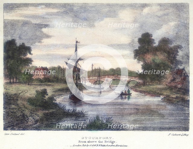 Stourport-on-Severn, Worcestershire, from above the bridge, c1795.   Artist: Samuel Ireland