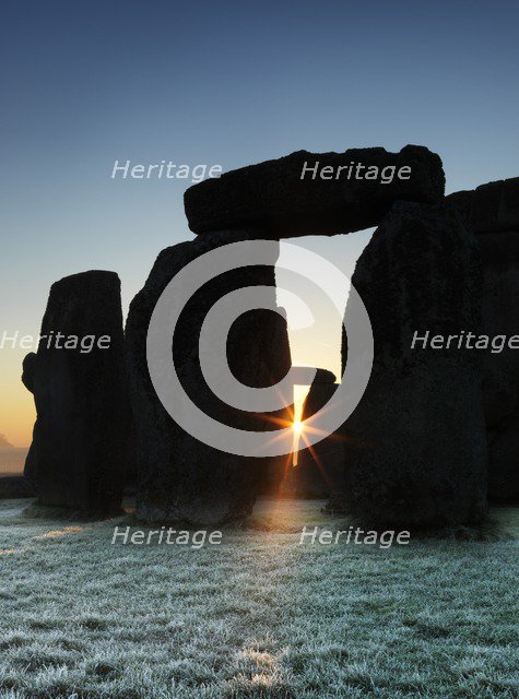 Stonehenge, Wiltshire, at sunrise, c2015. Artist: James O Davies.