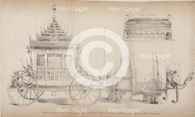 Burmese Imperial State Carriage and Throne, 1825. Creator: Unknown.