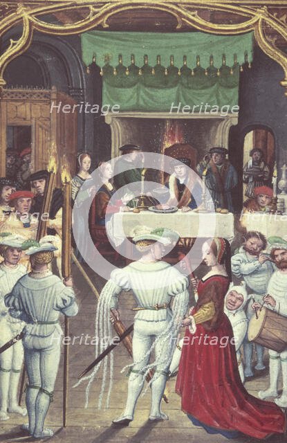 Calendar scene for February: Feasting and dancing, 1520-1530.  Creator: Unknown.