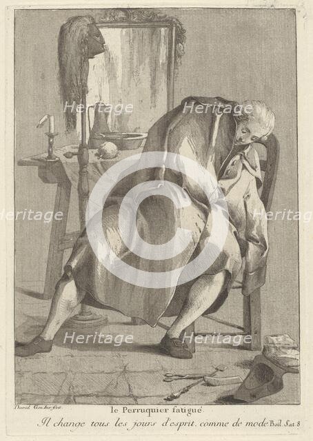 Le Perruquier fatigué (The Tired Wig-Maker), 1775. Creator: Giovanni David.