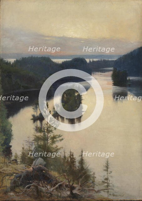 Kaukola Ridge at Sunset, 1889-1890. Creator: Albert Edelfelt.