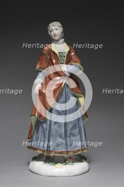 Italian Comedy Figure: Isabella, c. 1753. Creator: Fürstenberg Porcelain Factory (German); Simon Feilner (German, 1798).