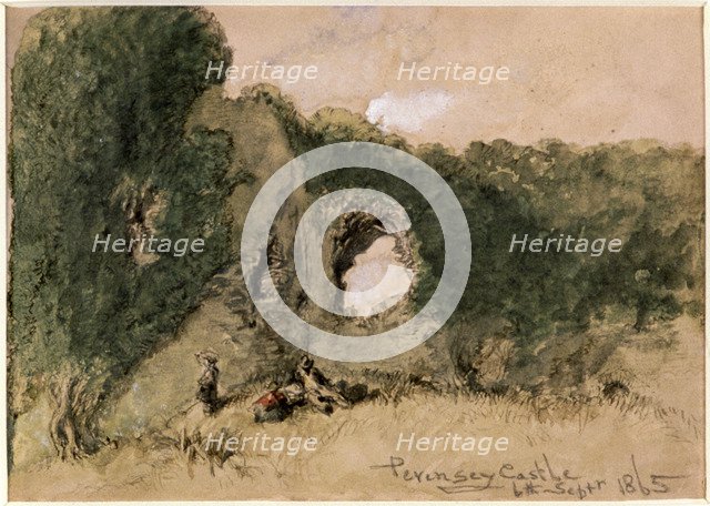 Pevensey Castle, East Sussex, 1865. Artist: Sir John Gilbert