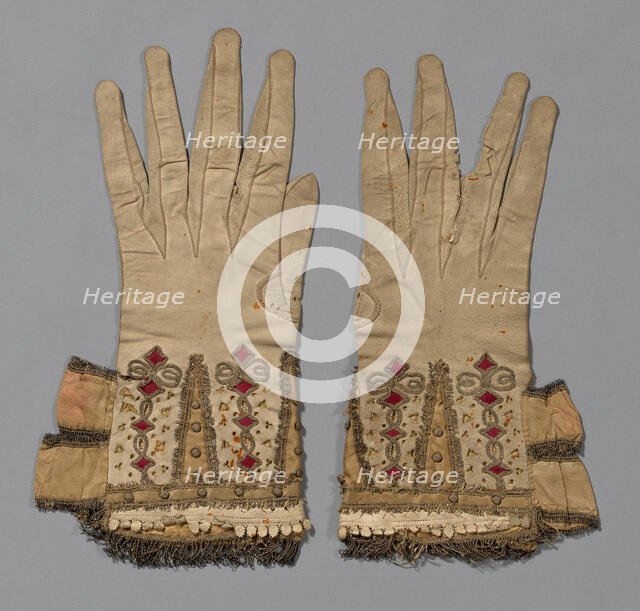 Pair of Gloves, England, 1601/50. Creator: Unknown.