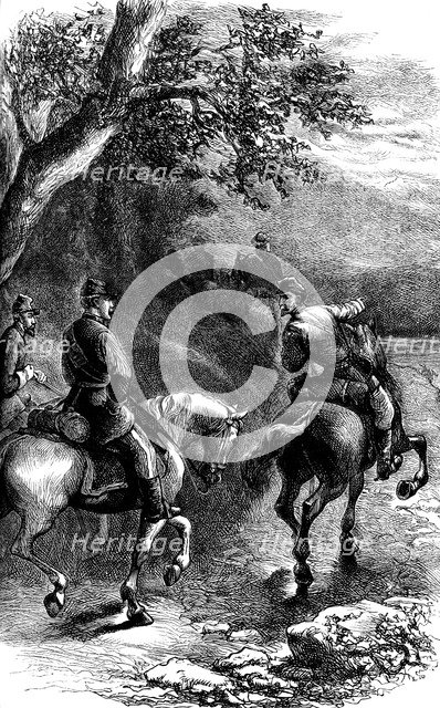 Night march on Harper's Ferry, Virginia, c1861 (c1880). Artist: Unknown