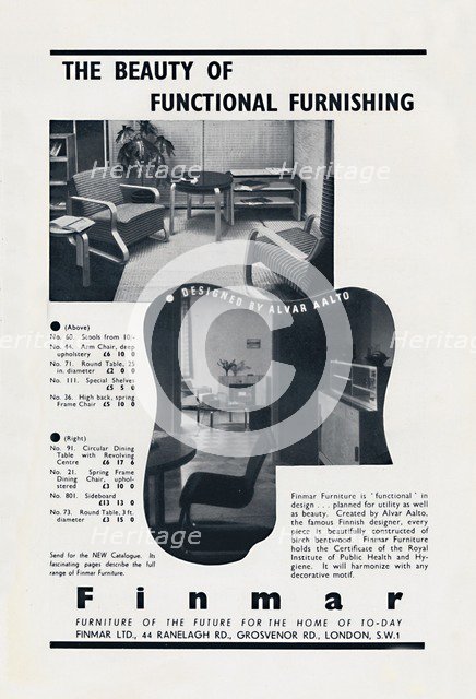 'The Beauty of Functional Furnishing - Finmar', 1939. Artist: Unknown.