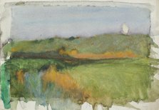 Landscape study with a low sun,  c1875-1944. Creator: George Clausen.