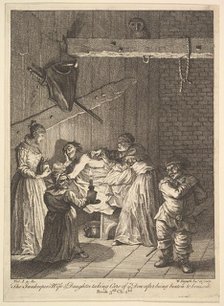 The Innkeeper's Wife and Daughter Taking Care of ye Don after Being Beaten and Br..., 1756 or after. Creator: William Hogarth.