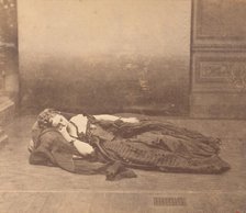 [La Comtesse Reclining in Dark Dress with Chain Around Neck], 1861-65. Creator: Pierre-Louis Pierson.