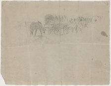 Supply Train and Mules [verso], 1864. Creator: Winslow Homer.