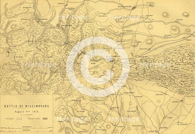 Map of the Battle of Wissembourg, 4 August 1870, (c1872).  Creator: R. Walker.