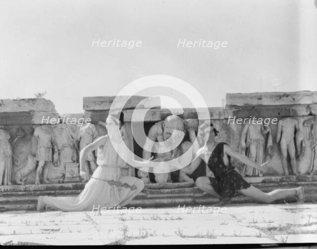 Kanellos dance group at ancient sites in Greece, 1929 Creator: Arnold Genthe.