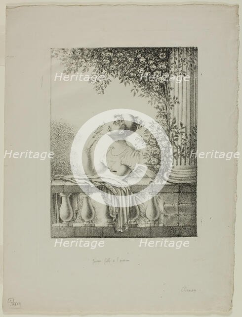 Young Girl with Bird, c. 1820. Creator: Vivant Denon.